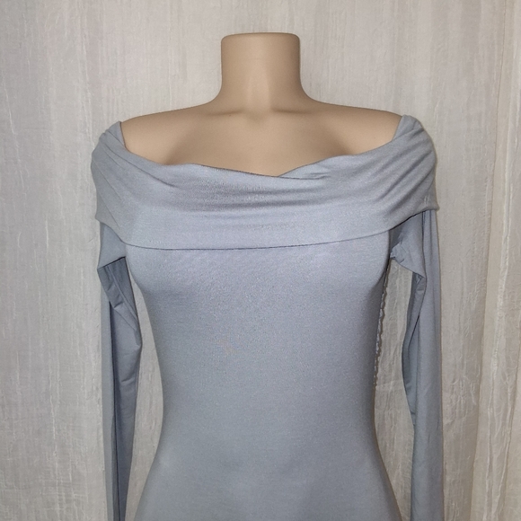FASHION.NOVA NEW woman Size M Elegant Gray Off-Shoulder Dress - Picture 8 of 15